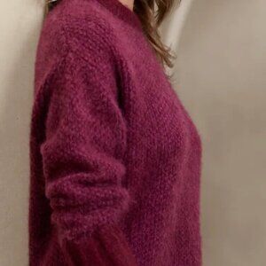 Banana Republic Pink Andi Oversized Italian Alpaca Sweater - EUC